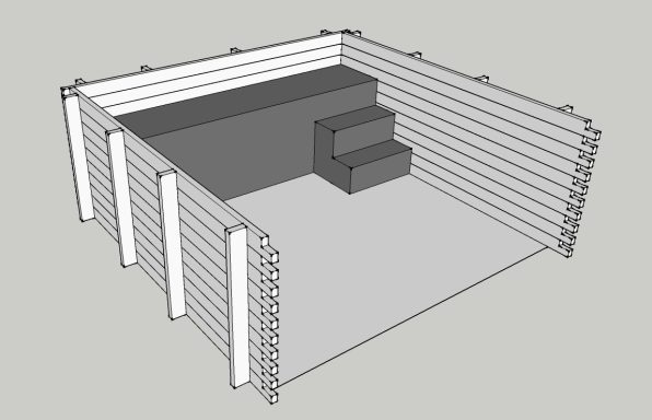 banquette escalier piscine